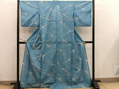 平和屋着物＊夏物　小紋　草花文　絽　洗える着物　BAAX8051mz