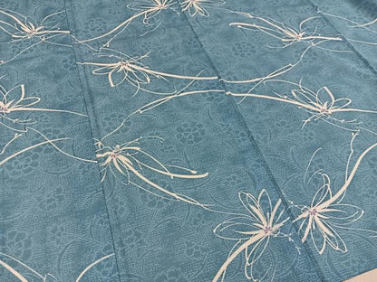 平和屋着物＊夏物　小紋　草花文　絽　洗える着物　BAAX8051mz