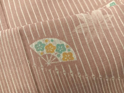 平和屋着物＊夏物　小紋　紗　扇面梅花文　洗える着物　BAAX8057mz