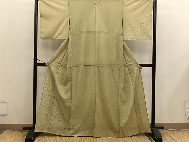 平和屋着物＊夏物　訪問着　絽　芝草文　洗える着物　BAAX8059mz