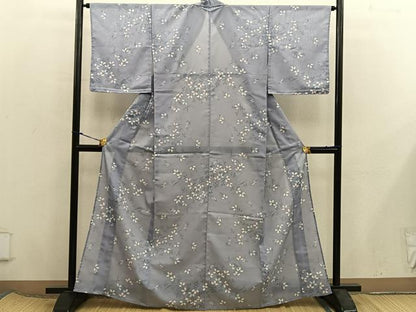 平和屋着物＊夏物　小紋　絽　萩　洗える着物　BAAX8060mz