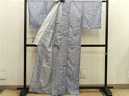 平和屋着物＊夏物　小紋　絽　萩　洗える着物　BAAX8060mz