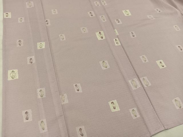 平和屋着物＊夏物　小紋　絽縮緬　幾何学文様　洗える着物　BAAX8063mz