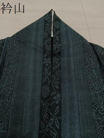 平和屋着物＊夏物　小紋　紗　草花間道　洗える着物　BAAX8065mz