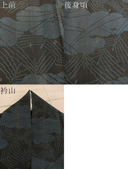 平和屋着物＊夏物　小紋　紗　雲重ね文　洗える着物　BAAX8068mz
