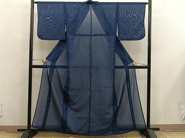 平和屋着物＊夏物　小紋　絽　人物動物文　洗える着物　BAAX8071mz