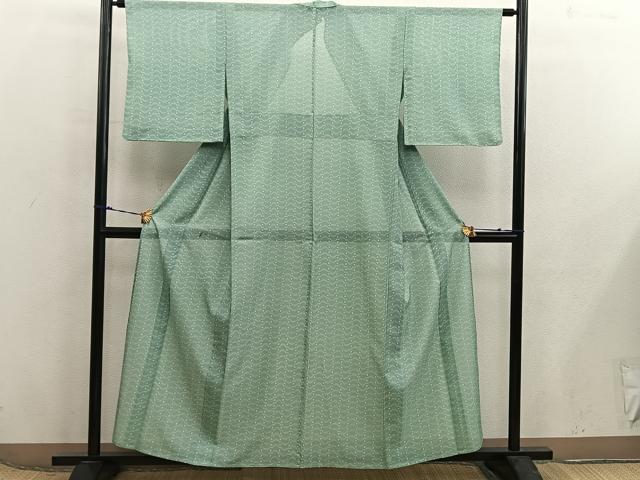 平和屋着物＊夏物　小紋　絽　幾何学文様　洗える着物　BAAX8073mz