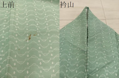 平和屋着物＊夏物　小紋　絽　幾何学文様　洗える着物　BAAX8073mz