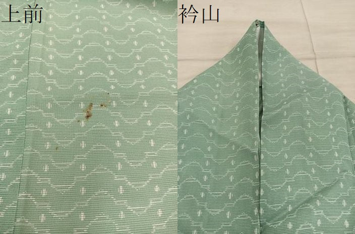 平和屋着物＊夏物　小紋　絽　幾何学文様　洗える着物　BAAX8073mz