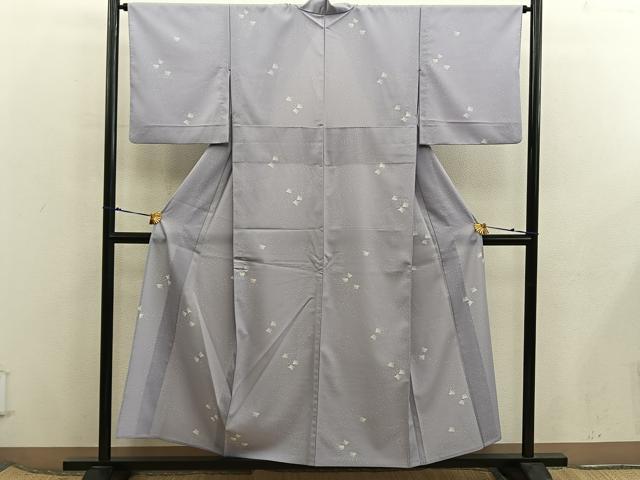 平和屋着物＊夏物　小紋　絽縮緬　千鳥　洗える着物　BAAX8074mz