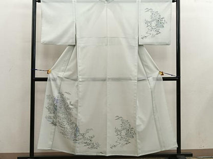 平和屋着物＊夏物　訪問着　絽　風景花文　洗える着物　BAAX8078mz