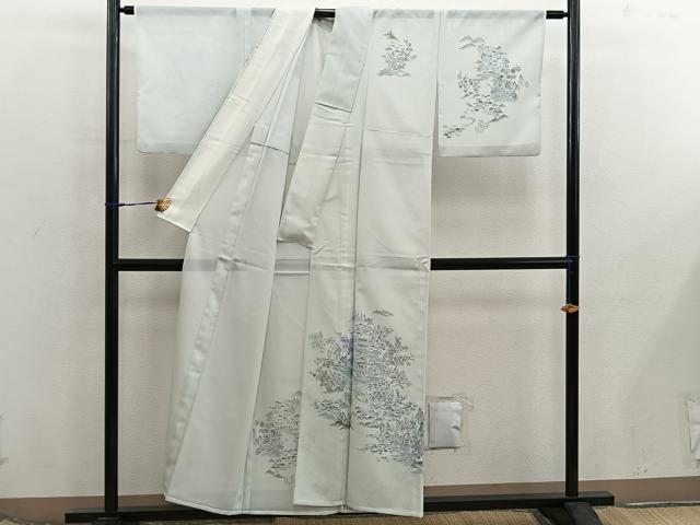 平和屋着物＊夏物　訪問着　絽　風景花文　洗える着物　BAAX8078mz