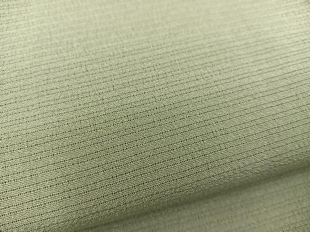 平和屋着物＊夏物　色無地　絽縮緬　油色　正絹　逸品　BAAX8091mz