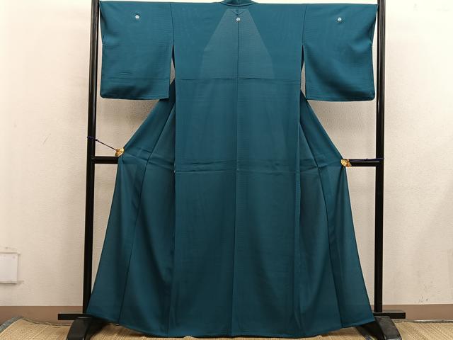 平和屋着物＊夏物　色無地　絽　高麗納戸色　正絹　逸品　BAAX8098mz