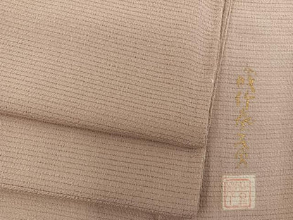 平和屋着物＊夏物　色無地　本加賀友禅作家　成竹登茂男監修　絽縮緬　雄黄色　正絹　逸品　BAAX8100mz