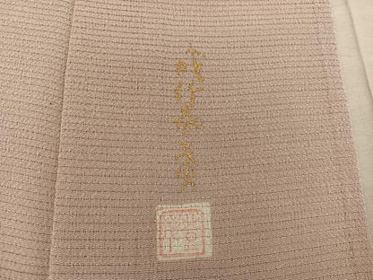 平和屋着物＊夏物　色無地　本加賀友禅作家　成竹登茂男監修　絽縮緬　雄黄色　正絹　逸品　BAAX8100mz