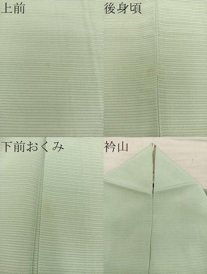 平和屋着物＊夏物　色無地　絽　油色　正絹　逸品　BAAX8102mz
