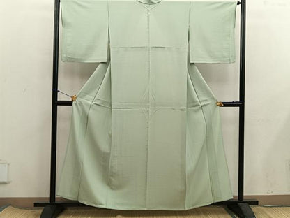平和屋着物＊夏物　色無地　絽　油色　正絹　逸品　BAAX8102mz