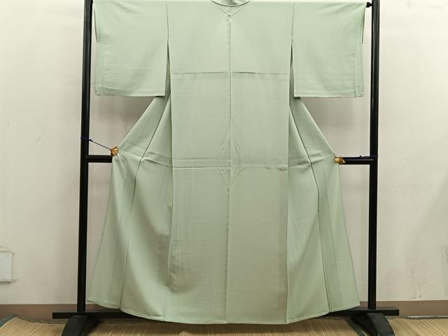平和屋着物＊夏物　色無地　絽　油色　正絹　逸品　BAAX8102mz