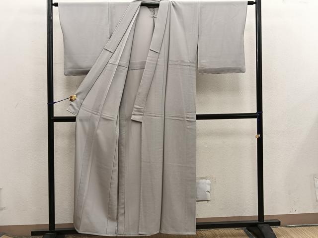 平和屋着物＊夏物　色無地　絽　白橡色　正絹　逸品　BAAX8104mz