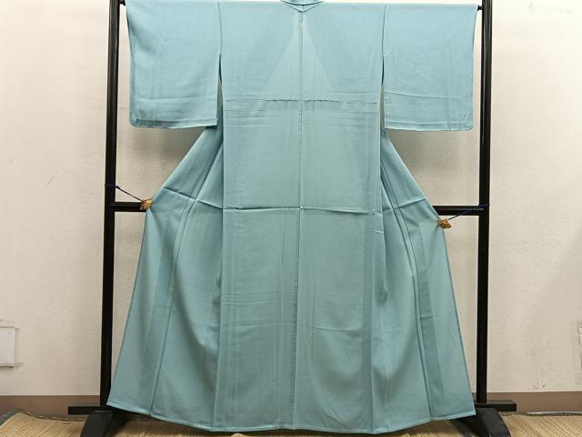 平和屋着物＊夏物　色無地　絽　薄青色　正絹　逸品　BAAX8107mz