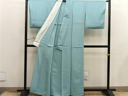 平和屋着物＊夏物　色無地　絽　薄青色　正絹　逸品　BAAX8107mz