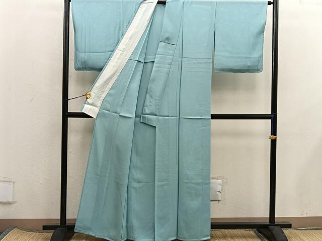 平和屋着物＊夏物　色無地　絽　薄青色　正絹　逸品　BAAX8107mz