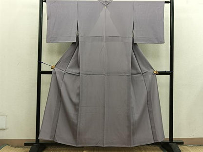 平和屋着物＊夏物　色無地　絽　銀煤竹色　正絹　逸品　BAAX8109mz