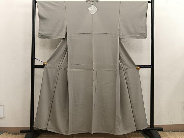 平和屋着物＊夏物　色無地　絽　利休茶色　正絹　逸品　BAAX8117mz