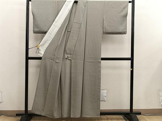 平和屋着物＊夏物　色無地　絽　利休茶色　正絹　逸品　BAAX8117mz