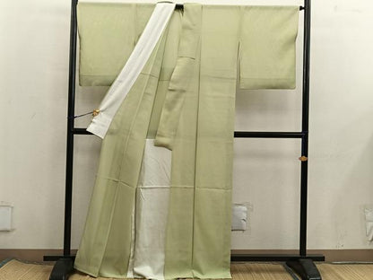 平和屋着物＊夏物　色無地　絽　青朽葉色　正絹　逸品　BAAX8118mz