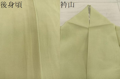 平和屋着物＊夏物　色無地　絽　青朽葉色　正絹　逸品　BAAX8118mz