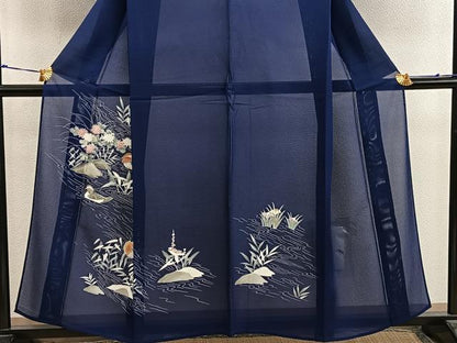 平和屋着物＊夏物　訪問着　絽　鴛鴦花文　正絹　逸品　BAAX8119mz