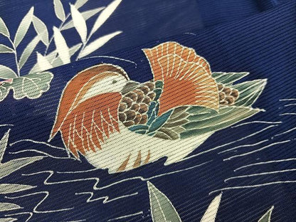 平和屋着物＊夏物　訪問着　絽　鴛鴦花文　正絹　逸品　BAAX8119mz
