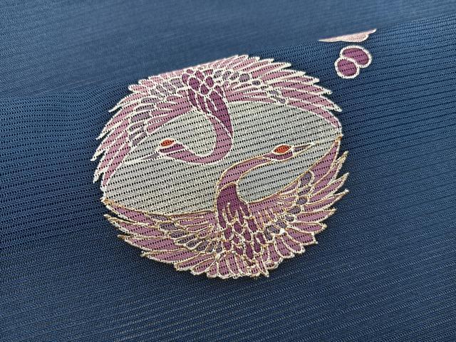 平和屋着物＊夏物　訪問着　絽　松竹梅　双鶴　銀彩　正絹　逸品　BAAX8120mz