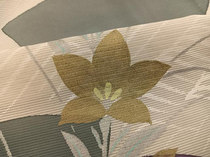 平和屋着物＊夏物　訪問着　絽　地紙重ね秋草文　正絹　逸品　BAAX8121mz