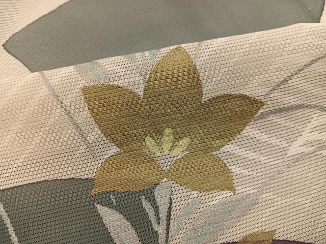平和屋着物＊夏物　訪問着　絽　地紙重ね秋草文　正絹　逸品　BAAX8121mz