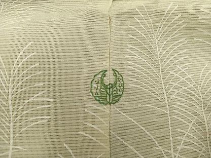 平和屋着物＊夏物　訪問着　絽　刺繍　草葉文　正絹　逸品　BAAX8122mz