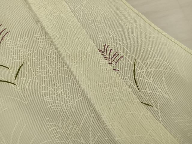 平和屋着物＊夏物　訪問着　絽　刺繍　草葉文　正絹　逸品　BAAX8122mz