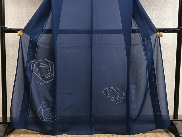 平和屋着物＊夏物　訪問着　絽　幾何学文様　正絹　逸品　BAAX8124mz