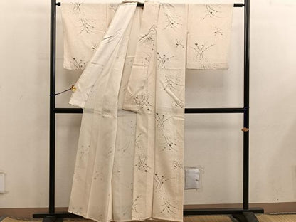 平和屋着物＊夏物　小紋　絽　草花文　正絹　逸品　BAAX8127mz