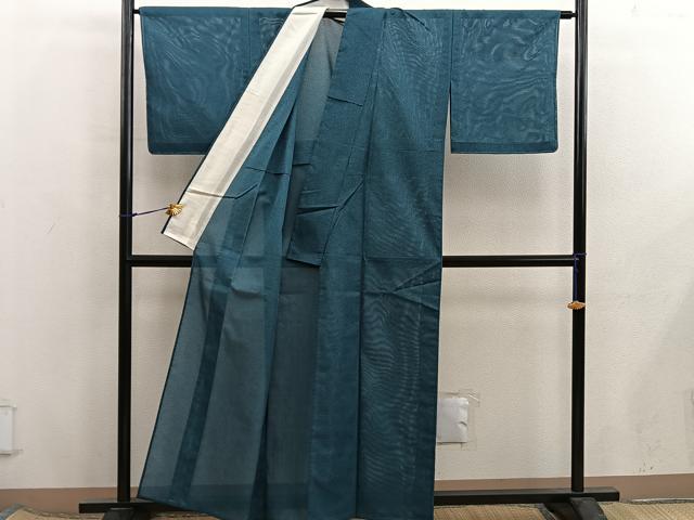 平和屋着物＊夏物　小紋　絽　墨流し文様　正絹　逸品　BAAX8130mz