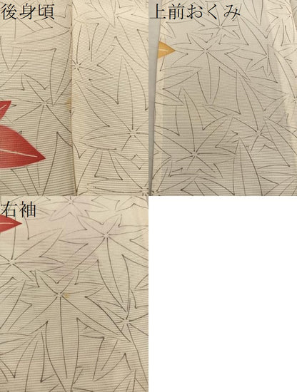 平和屋着物＊夏物　小紋　絽　楓文　正絹　逸品　BAAX8131mz