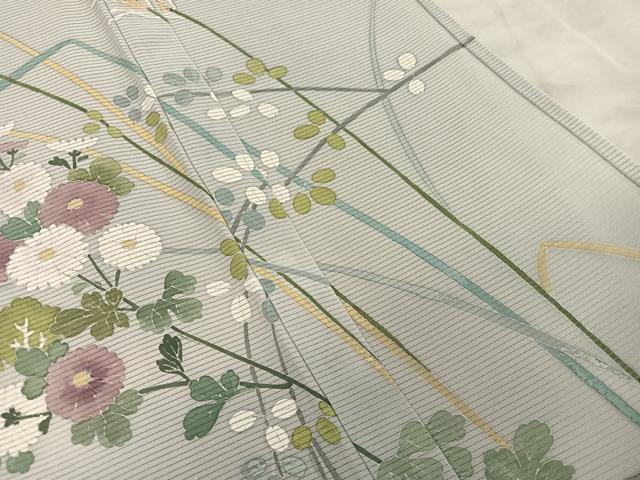 平和屋着物＊夏物　訪問着　絽　友禅　風景花文　正絹　逸品　BAAX8133mz
