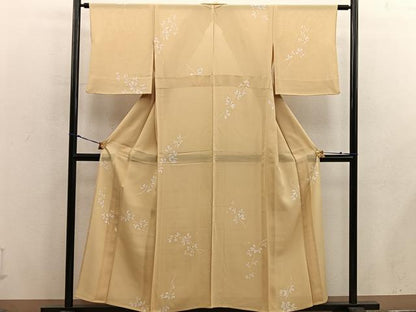 平和屋着物＊夏物　小紋　絽　枝葉文　正絹　逸品　BAAX8134mz