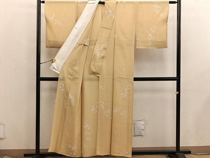 平和屋着物＊夏物　小紋　絽　枝葉文　正絹　逸品　BAAX8134mz