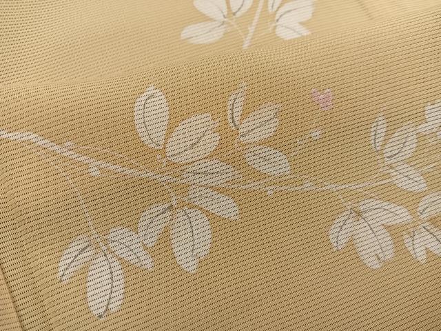 平和屋着物＊夏物　小紋　絽　枝葉文　正絹　逸品　BAAX8134mz