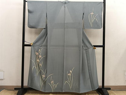 平和屋着物＊夏物　訪問着　絽　友禅　草花文　正絹　逸品　BAAX8138mz