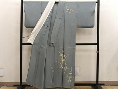 平和屋着物＊夏物　訪問着　絽　友禅　草花文　正絹　逸品　BAAX8138mz