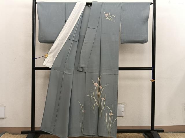 平和屋着物＊夏物　訪問着　絽　友禅　草花文　正絹　逸品　BAAX8138mz